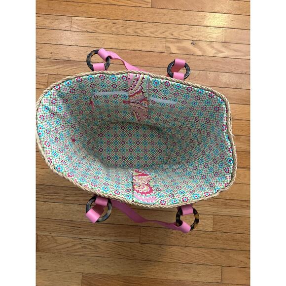 Vera Bradley Pink and Green Paisley Tote Bag - Picture 3 of 9